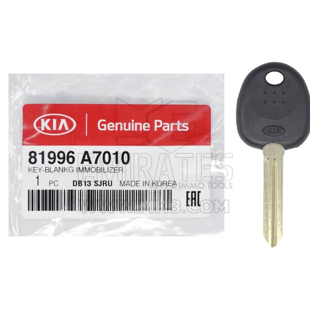 Nova KIA Genuine/OEM 4D Transponder Key Cor preta Número de peça do fabricante: 81996-A7010 / 81996A7010 | Chaves dos Emirados