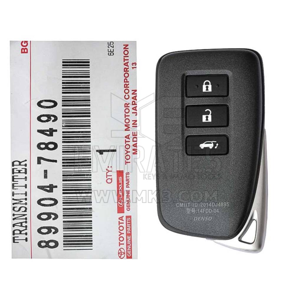 Brand New Lexus NX 2016 Genuine/OEM Smart Key 3 Buttons 315MHz 89904-78490 8990478490 / FCCID: 14FDD-04 | Chaves dos Emirados