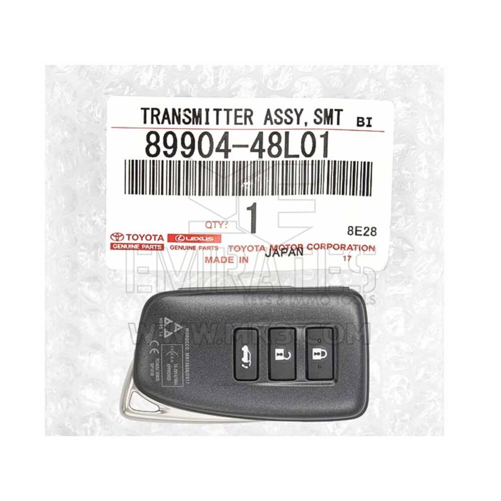 Télécommande intelligente d'origine / OEM Lexus RX350 2016-2020 à 3 boutons 433 MHz 89904-48L00 / 89904-48L01 / 89904-48J50 / 89904-48N20 / 89904-48P70 / 89904-78J00 - ID FCC : BP1EW | Emirates Keys
