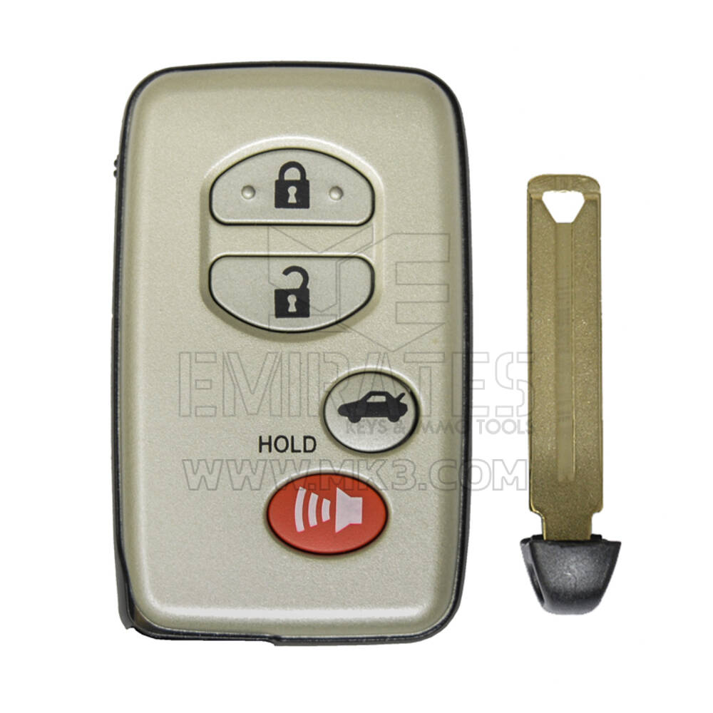 Nova peça de reposição Toyota Aurion 2010 Smart Remote Key 3+1 Botões 433MHz Número de peça compatível: 89904-334311 - FCCID: B53EA | Chaves dos Emirados