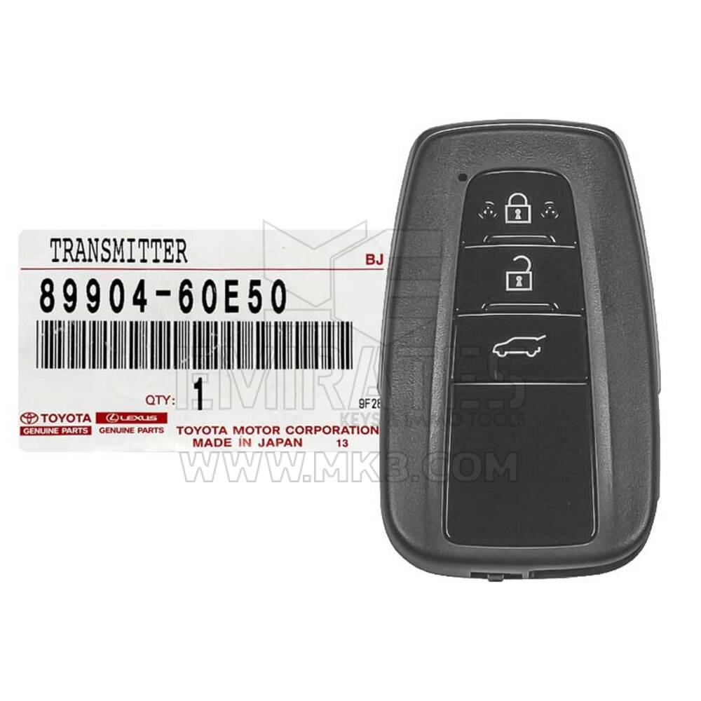 Nuevo Toyota Land Cruiser Prado 2018-2019 Genuine/OEM Smart Remote Key 3 Botones 312MHz Número de pieza del fabricante: 89904-60E50 8990460E50 / FCCID: 14FAK.