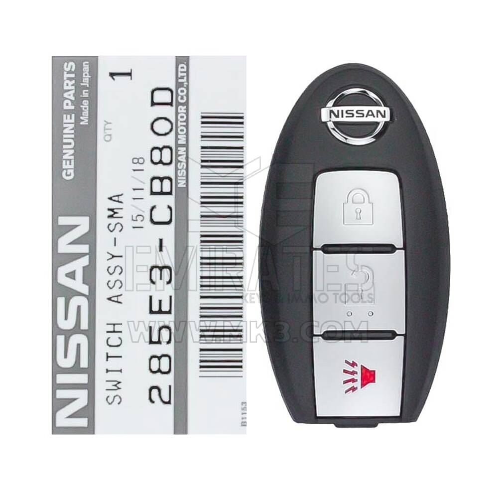 Nuevo Nissan Murano 2005-2007 Genuine/OEM Smart Key Remote 3 Botones 315MHz Número de pieza del fabricante: 285E3-CB80D / FCCID: KBRTN001 | Claves de los Emiratos
