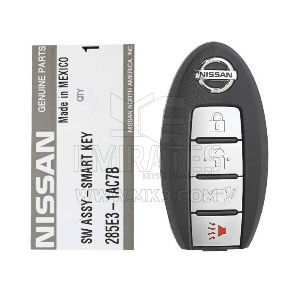 Nissan Murano 2010-2014 Genuine/OEM Smart Key Remote 4 Buttons 433MHz Número da peça do fabricante: 285E3-1AC5B 285E3-1AC7B, FCCID: 5WK49623 | Chaves dos Emirados