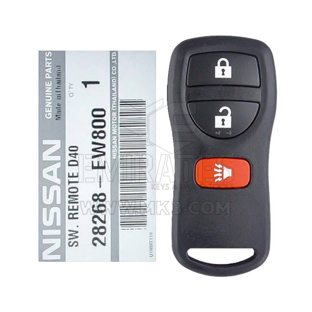 العلامة التجارية الجديدة Nissan Navara 2008-2015 VDO Genuine / OEM Remote 315MHz 3 أزرار 28268-EW800 ، 28268EW800 / FCCID: KR55WY84S2 | الإمارات للمفاتيح