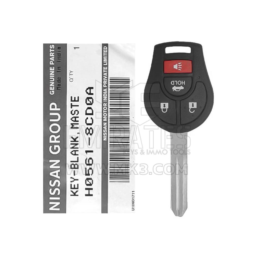 Yepyeni Nissan Sentra Sunny 2014-2016 Orijinal/OEM Uzak Anahtar 4 Düğme 433MHz Transponder Kimliği: PCF7936, OEM Parça Numarası: H0561-3AA0E, H05613AA0E