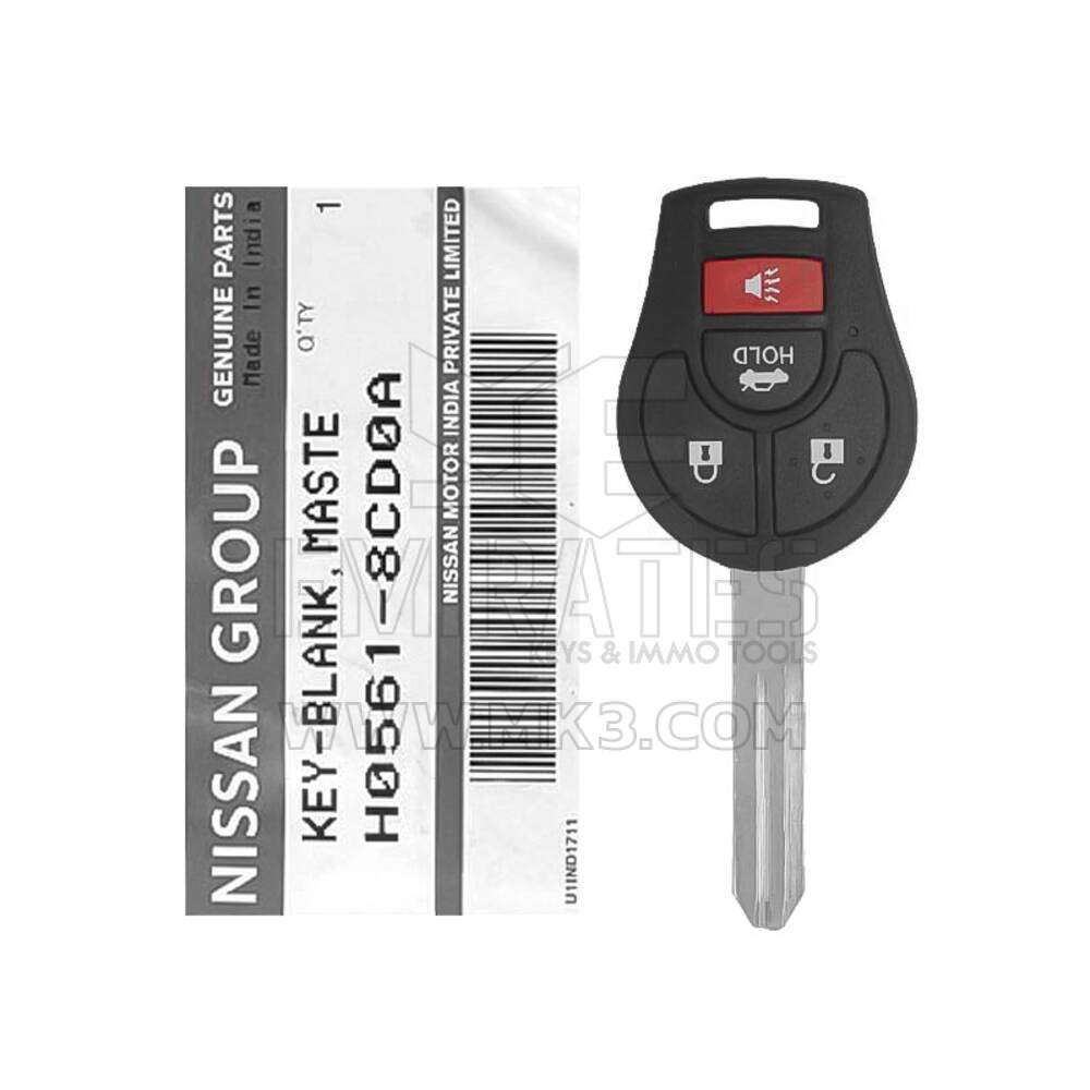 Brand New Nissan Sentra Sunny 2014-2016 Genuine/OEM Remote Key 4 Buttons 433MHz Transponder ID: PCF7936,  OEM Part Number: H0561-3AA0E, H05613AA0E