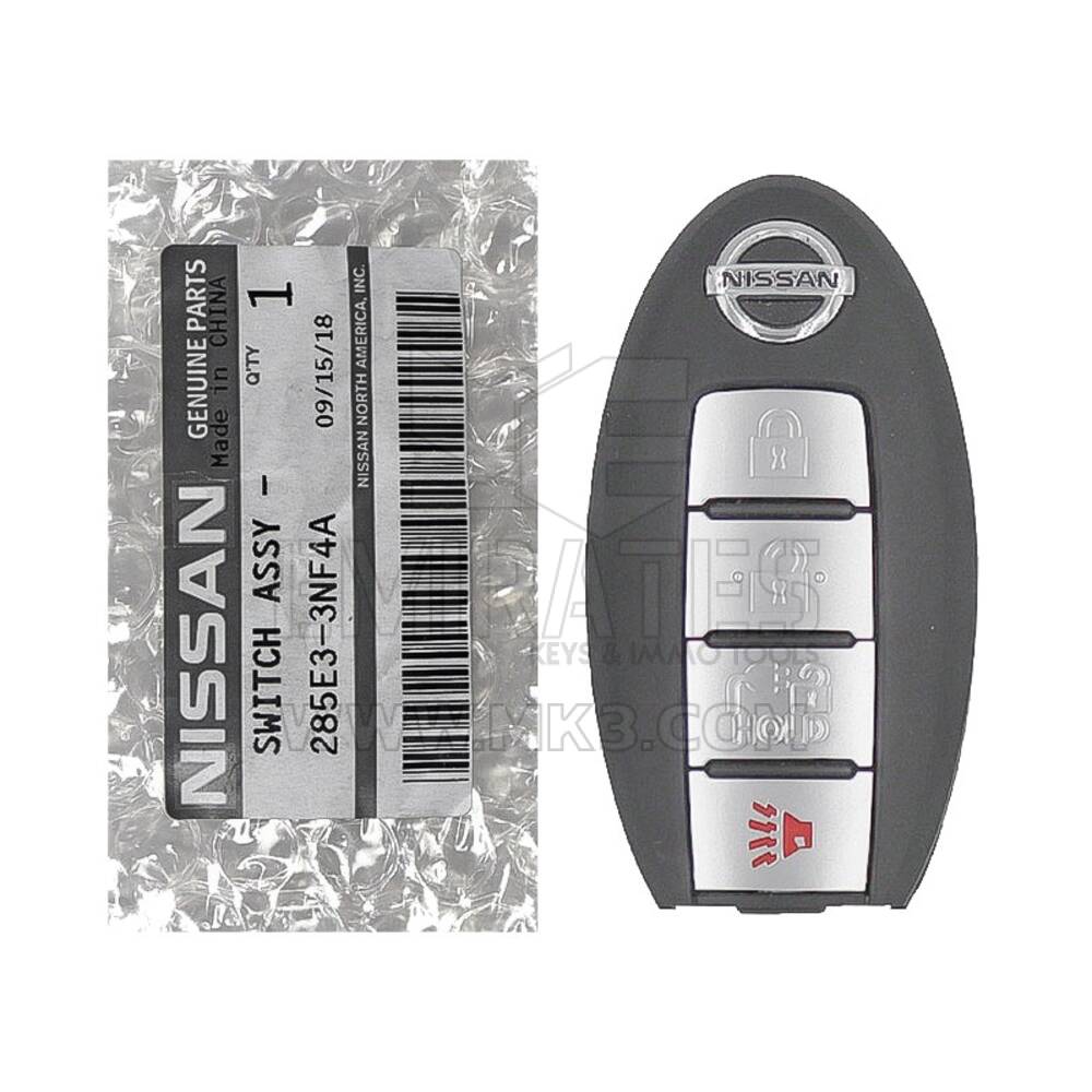 NEW Nissan Leaf 2014 Genuine/OEM Smart Remote Key 4 Buttons 315MHz Manufacturer Part Number: 285E3-3NF4A 285E33NF4A / FCCID: CWTWB1U840 | Emirates Keys