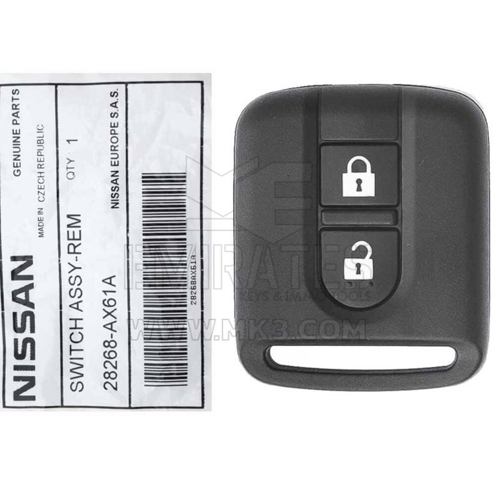Novo Nissan Qashqai Navara Micra 2003-2010 Chave de cabeça remota original / OEM 2 botões 433 MHz 28268-AX61A, FCCID: 5WK4-876 | Emirates Keys