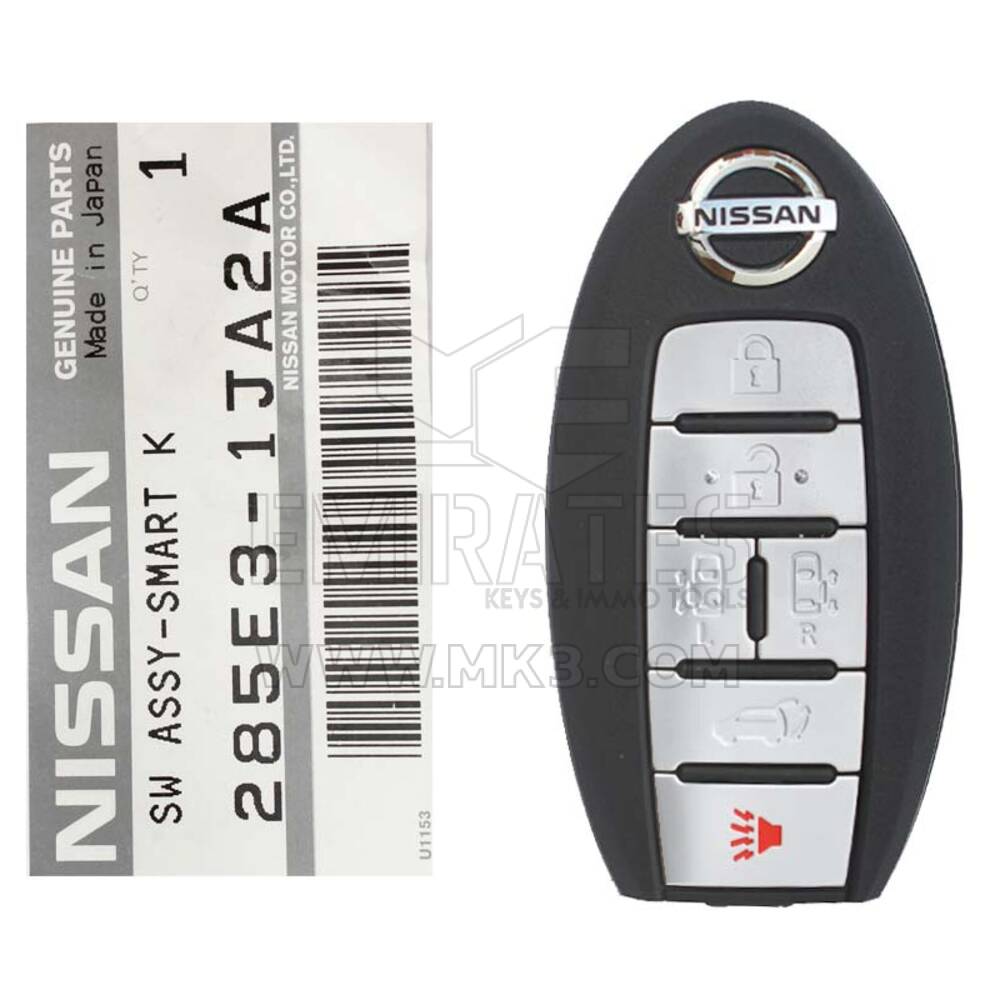 Nuovo di zecca Nissan Quest 2011-2017 telecomando Smart Key originale / OEM 6 pulsanti 315 MHz 285E3-1JA2A 285E31JA2A / ID FCC: CWTWB1U789 | Chiavi degli Emirati