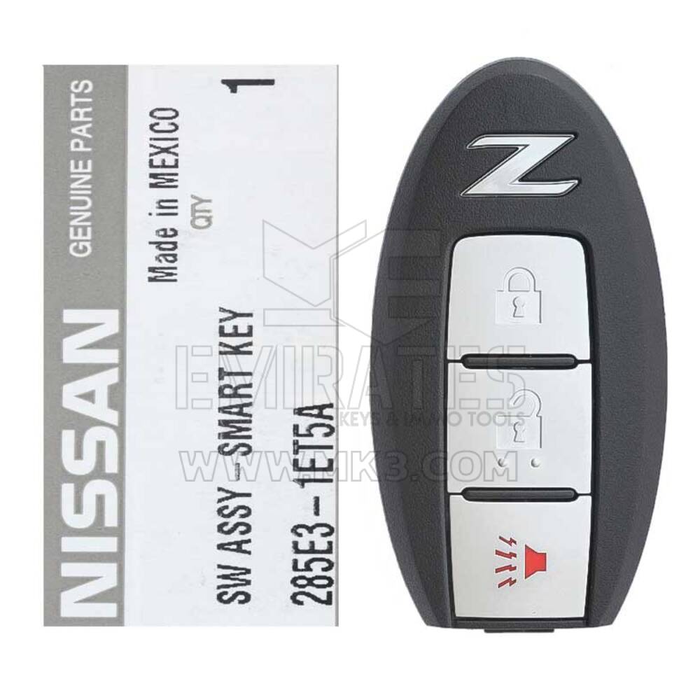 Brand New Nissan Z 2009-2018 Genuine Smart Key Remote 3 Buttons 315MHz 285E3-1ET5A / 285E3-1ET1C / 285E3-1ET5C , FCC ID: KR55WK49622 | Chaves dos Emirados