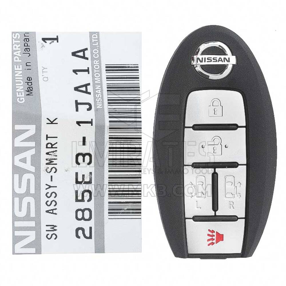Brand New Nissan Quest 2011-2017 Genuine/OEM Smart Key Remote 5 Buttons 315MHz Manufacturer Part Number: 285E3-1JA1A, 285E31JA1A / FCCID: CWTWB1U818