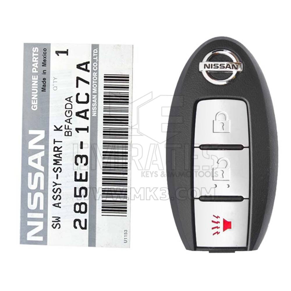 Novo Nissan Murano 2010-2015 Genuine/OEM Smart Key Remote 3 Buttons 433MHz Número da peça do fabricante: 285E3-1AC0A/ 285E3-1AC5A/ 285E3-1AC7A, FCCID: 5WK49613