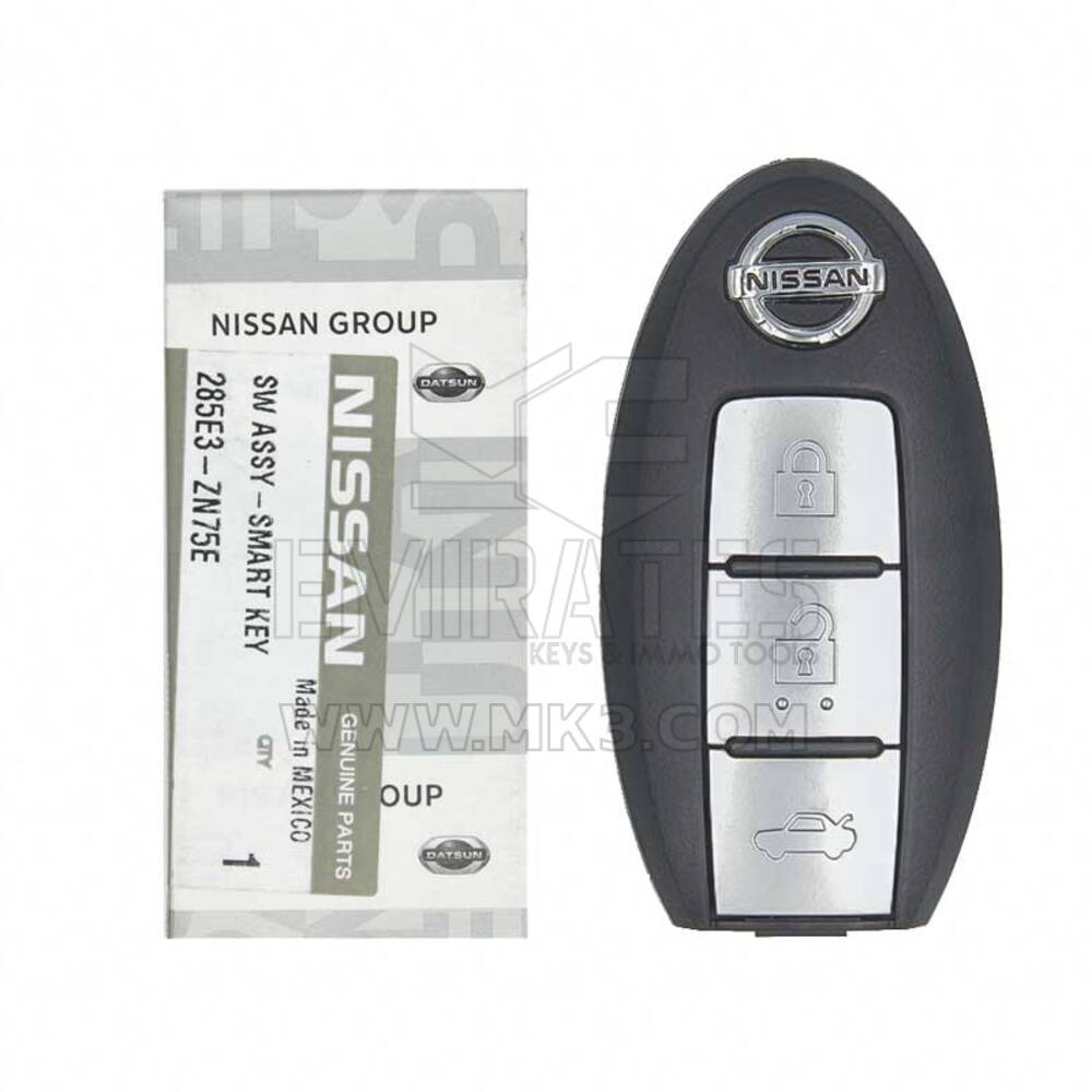 Brand New Nissan Teana 2010-2014 Genuine/OEM Smart Key Remote 3 Buttons 433MHz Manufacturer Part Number: 285E3-ZN75E / 285E3-ZN75A | Emirates Keys