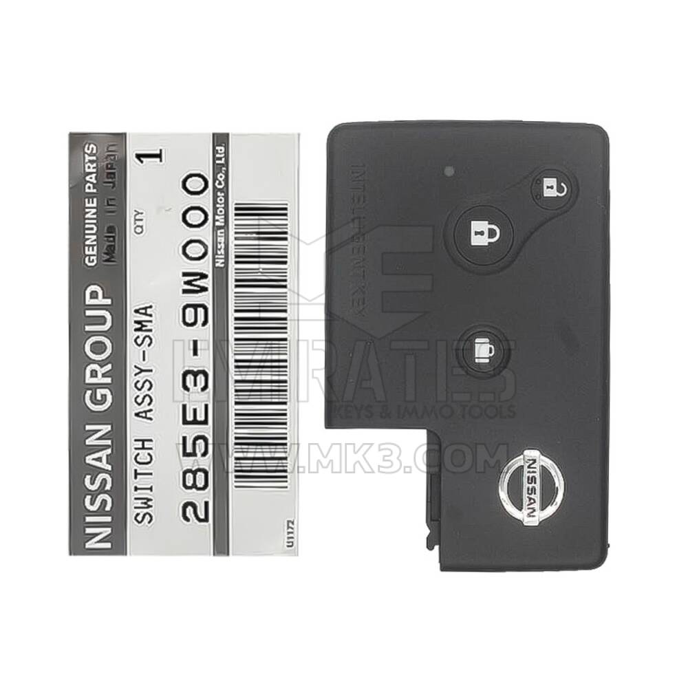 العلامة التجارية الجديدة Nissan Genuine / OEM Remote Key Card 3 أزرار 315MHz 285E3-9W000 285E39W000 / FCCID: NHVWB1U613 | الإمارات للمفاتيح