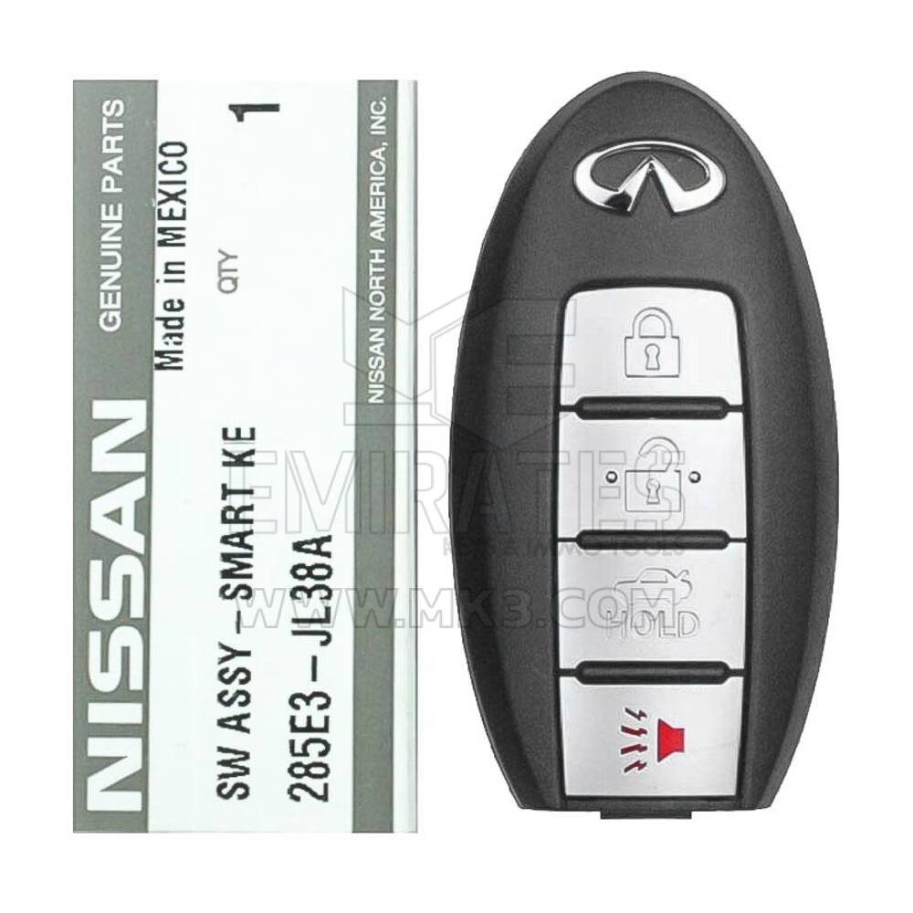 Yepyeni Infiniti G37 2010 Orijinal/OEM Smart Kumanda 4 Buton 433MHz 285E3-JL38A 285E3JL38A / FCCID: 5WK49671 | Emirates Keys Autel Arıza Tespit Cihazlar 