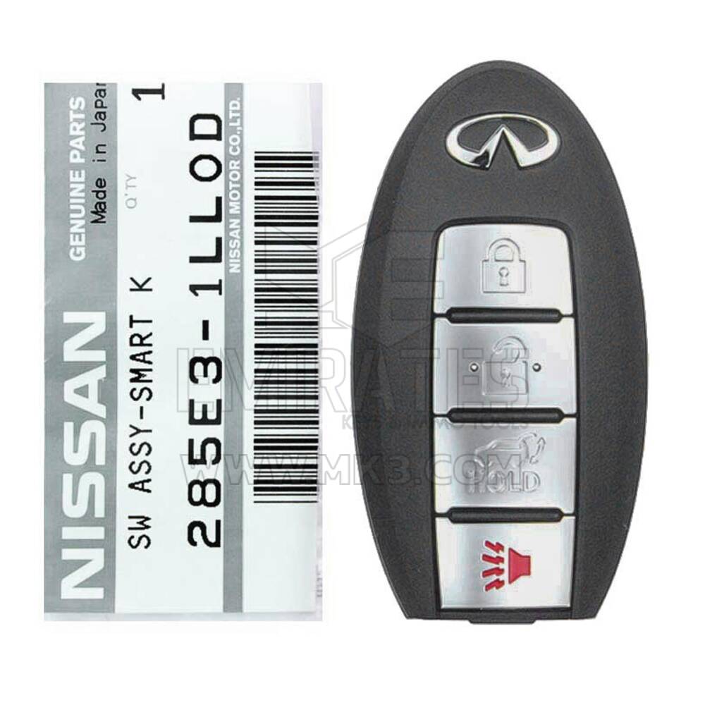 Brand NEW Infiniti QX56 2011 Genuine/OEM Smart Key 4 Buttons 433MHz PCF7952A Transponder 285E3-1LL0D, 285E3-1LL0B / FCCID: CWTWB1U787 | Emirates Keys