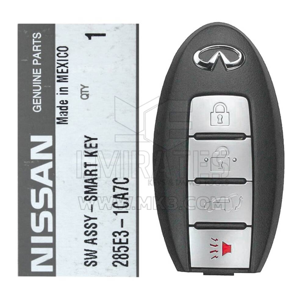 Nuevo Infiniti QX70 Genuino Smart Key Remote 4 Botones 433MHz PCF7952A Transpondedor 285E3-1CA7C / FCCID: SWK50314 | Claves de los Emiratos