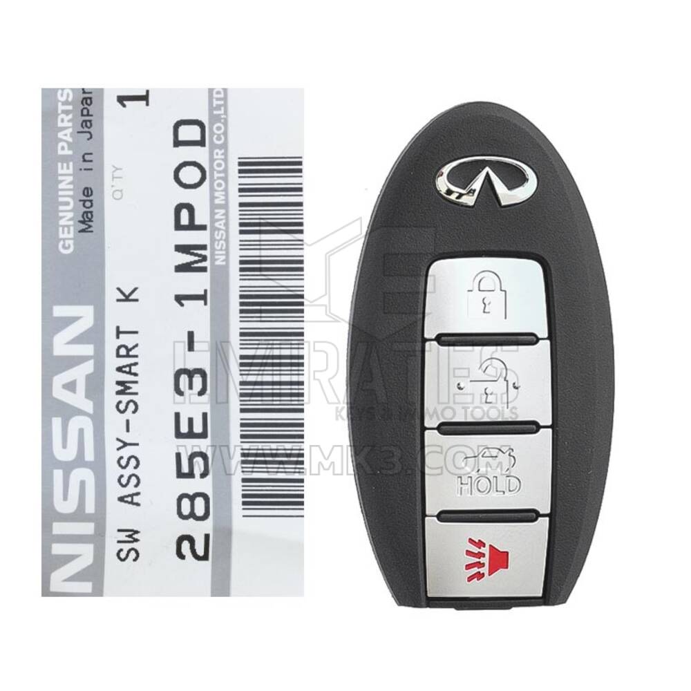 Nuovo Infiniti M56 Q70 M37 2011-2013 telecomando Smart Key originale/OEM 4 pulsanti 433 MHz 285E3-1MP0D / FCCID: CWTWB1U787 | Chiavi degli Emirati