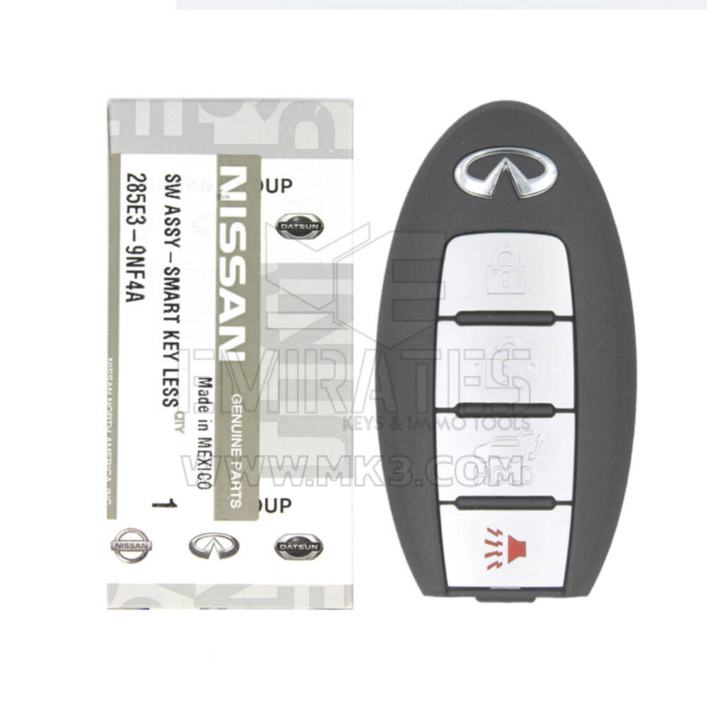 Nuovo di zecca Infiniti QX60 2016 Genuine/OEM Smart Remote Key 4 pulsanti 433 MHz 285E3-9NF4A 285E39NF4A / FCCID: KR5S180144014 | Chiavi degli Emirati