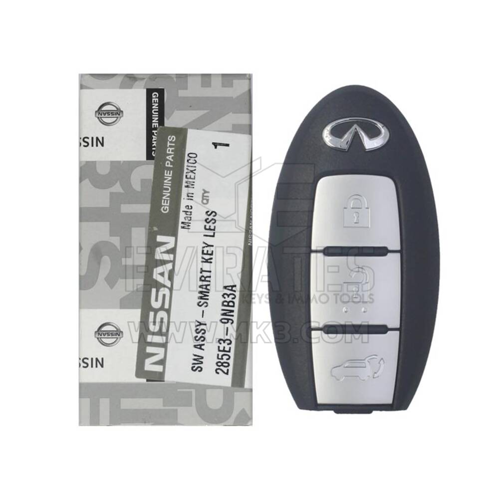 Nuevo Infiniti QX60 2014 Genuine/OEM Smart Remote Key 3 Botones 433MHz Número de pieza del fabricante: 285E3-9NB3A / FCCID: KR5S180144014 | Claves de los Emiratos