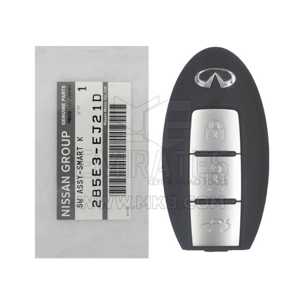 Brand New Infiniti Genuine/OEM Smart Remote Key 3 pulsanti 433 MHz Codice produttore: 285E3-EJ21D | Chiavi degli Emirati