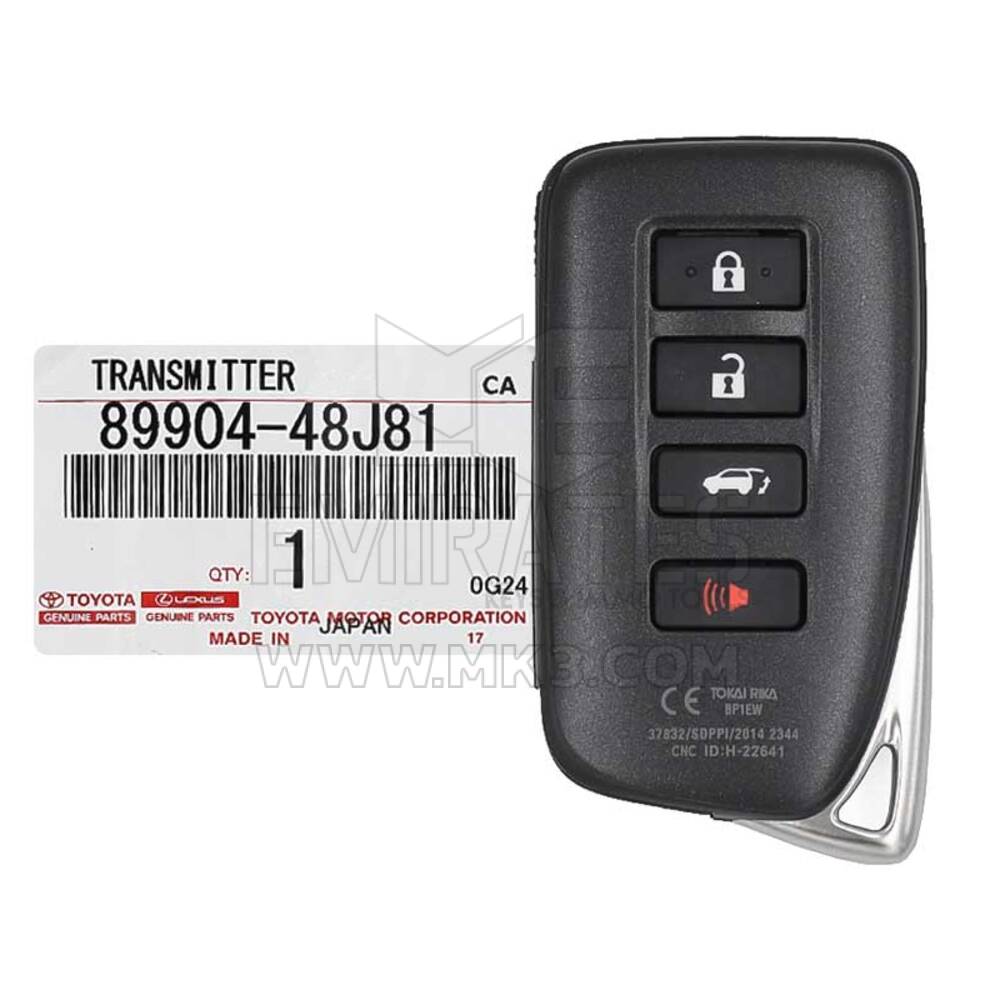 Brand New Lexus RX350 2020 Genuine/OEM Smart Key 4 Buttons 433MHz 89904-48J81 8990448J81 89904-78G80/FCCID: BP1EW | Chaves dos Emirados