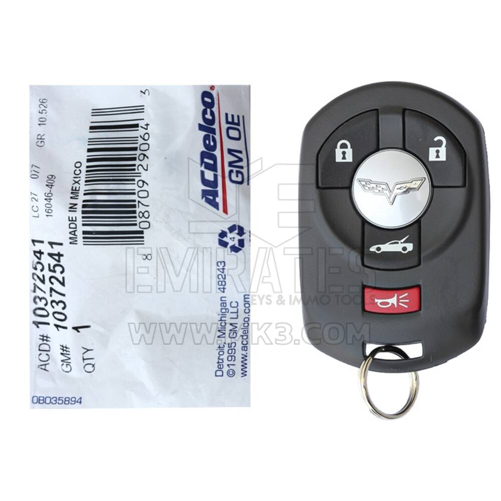 NOVO Chevrolet Corvette 2005-2007 Genuíno / OEM Smart Key Remote 5 Botões 315 MHz 10372541 / FCCID: M3N65981403 | Emirates Keys