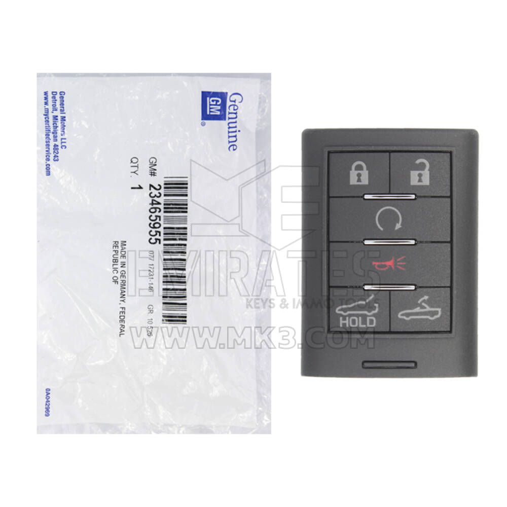 Yeni Chevrolet Corvette 2015-2019 Orijinal / OEM Akıllı Uzaktan Anahtar 5+1 Düğmeler 433MHz OEM Parça Numarası: 23465955 / FCCID: NBGGD9C04, IC: 2694A-G09C04 | Emirates Keys