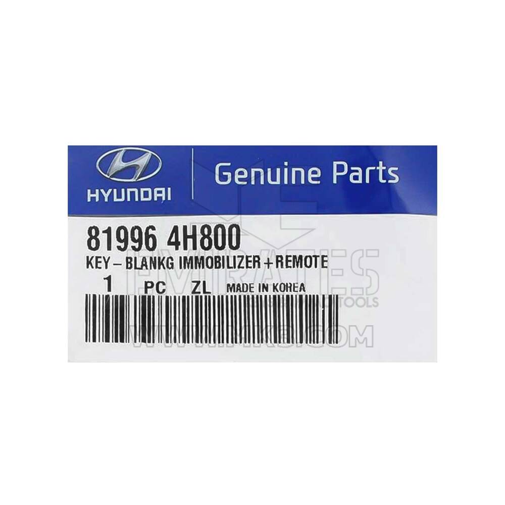 Yeni Hyundai Orijinal/OEM Uzaktan Anahtar 1 Düğme 433MHz 81996-4H800 819964H800 / FCCID: OKA-412 | Emirates Anahtarları