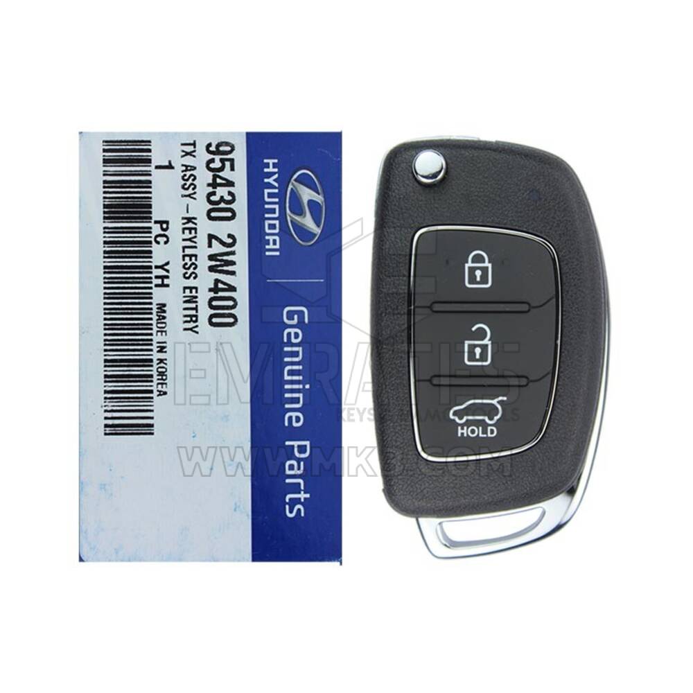 New Hyundai Santa Fe 2013 Genuine/OEM Flip Remote 3 Button 433MHz 95430-2W400 954302W400 FCC ID: DM-433-EU-TP | Emirates Keys