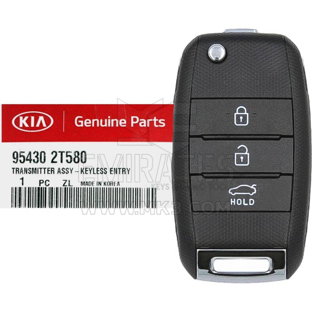 NOUVELLE KIA Optima Sportage 2014-2015 Clé à distance d'origine/OEM 3 boutons 433 MHz 95430-2T580 954302T580 / FCCID : DD3TX1302 | Clés Emirates