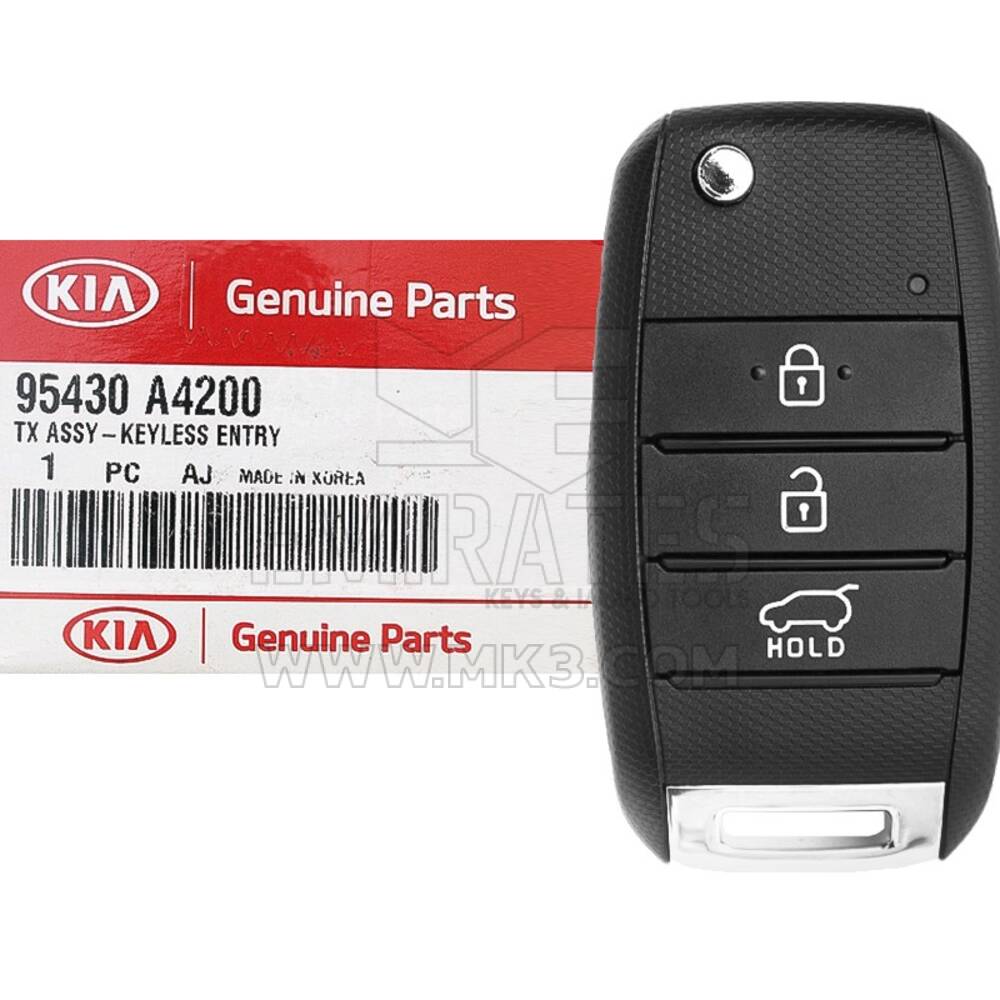 NOUVELLE KIA Carens 2013-2016 Clé à distance authentique/OEM 3 boutons 433 MHz 95430-A4200 95430A4200 / FCCID : RKE-4F13 | Clés Emirates