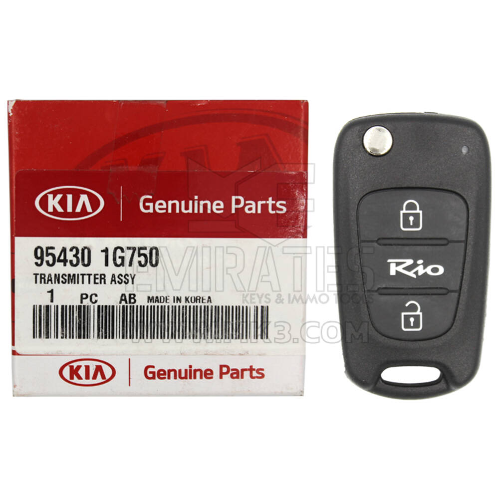 NEW KIA Rio 2007-2010 Genuine-OEM Flip Remote Key 2 Buttons without Chip 433MHz 95430-1G750 954301G750 | Emirates Keys