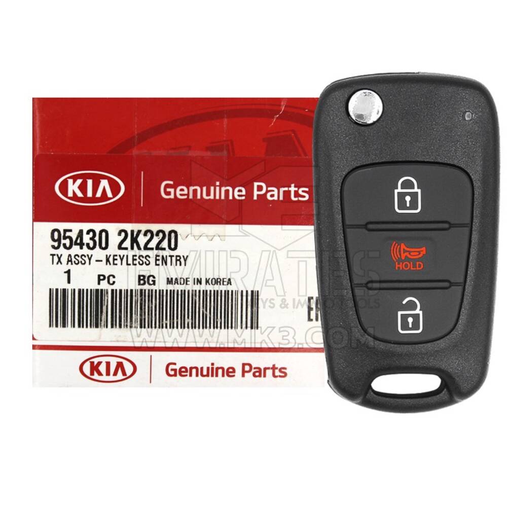 NEW KIA Soul 2011-2012 Genuine/OEM Flip Remote Key 3 Buttons 433MHz 95430-2K220 954302K220 / FCCID: SEKS-AM08FTX | Emirates Keys