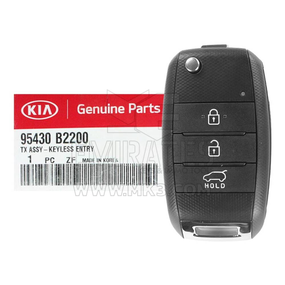 NUOVO KIA Soul 2014 Genuine/OEM Flip Remote Key 3 Pulsanti 433MHz 4D Transponder 95430-B2200 95430B2200 / FCCID: OKA-870T | Chiavi degli Emirati