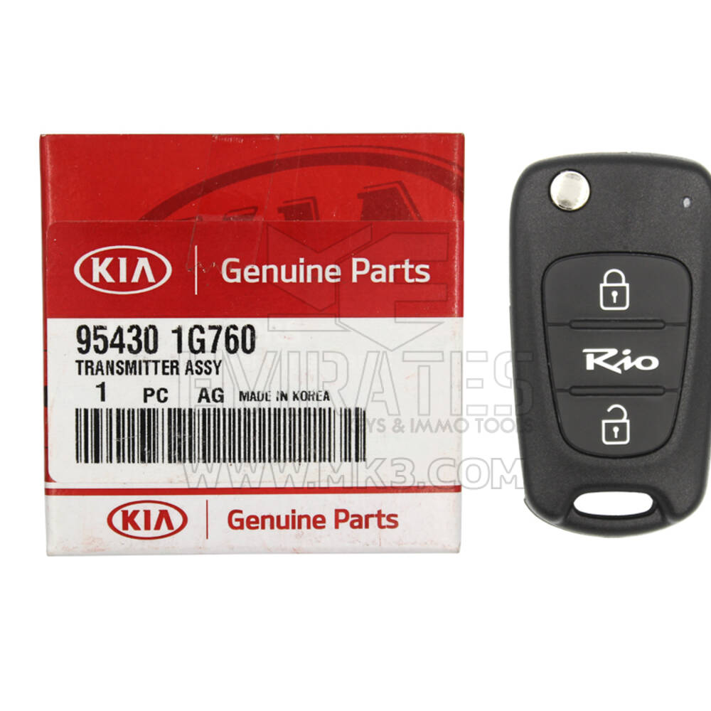 NUEVO KIA Rio 2007-2011 Genuine/OEM Flip Remote 2 Botones 433MHz 95430-1G760 954301G760 / FCCID: HA-T005 | Claves de los Emiratos