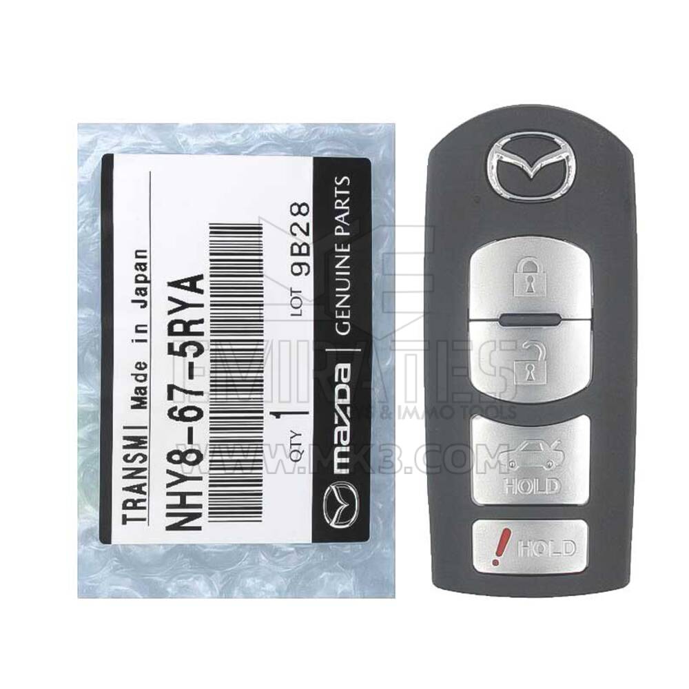 НОВАЯ Mazda MX-5 2012-2015 гг., оригинальный/OEM, интеллектуальный дистанционный ключ, 4 кнопки, 315 МГц NHY8-67-5RYA NHY8675RYA / FCCID: WAZX1T768SKE11A04 | Ключи Эмирейтс