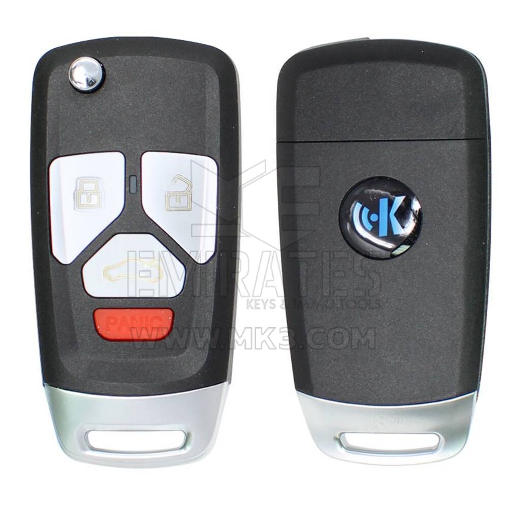 Keydiy KD Universal Flip Remote Key 3 + 1 Botón Audi Tipo B27-3 + 1 Funciona con KD900 y KeyDiy KD-X2 Remote Maker and Cloner | Claves de los Emiratos