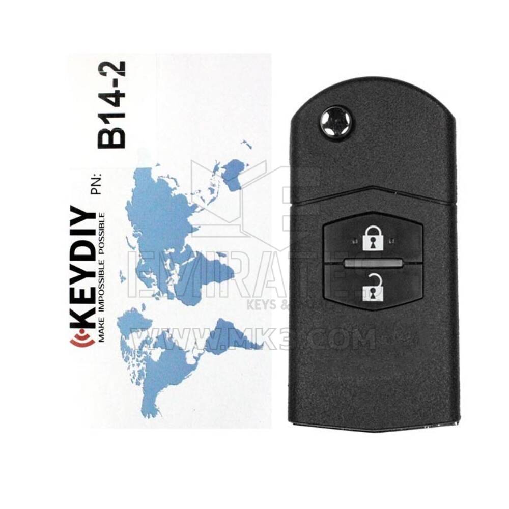 Keydiy KD Evrensel Döndürme Uzaktan Anahtarı 2 Düğme Mazda Type B14-2 KD900 ve KeyDiy KD-X2 Remote Maker and Cloner ile Çalışın | Emirates Anahtarları