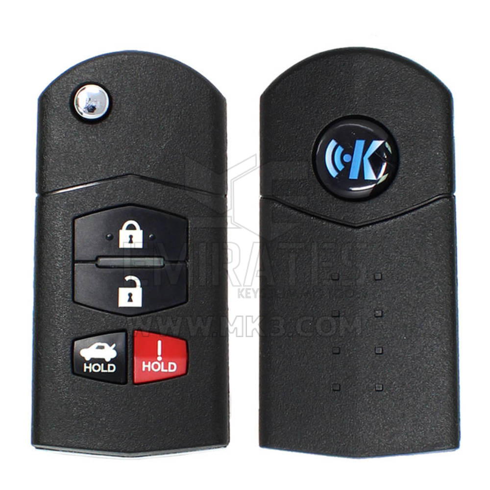 Keydiy KD Universal Flip Remote Key 3 + 1 Botones Mazda Tipo B14-3 + 1 Funciona con KD900 y KeyDiy KD-X2 Remote Maker and Cloner | Claves de los Emiratos