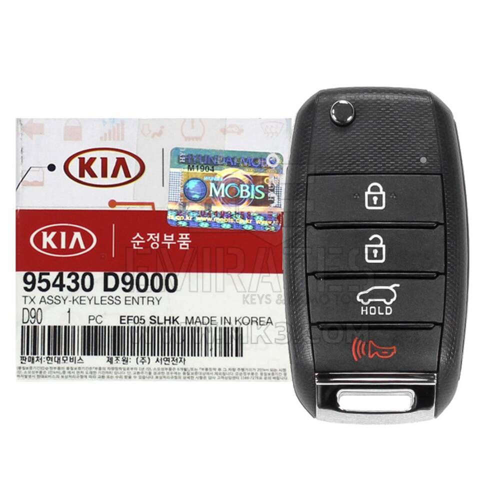 NOVO KIA Sportage 2016-2020 Genuine/OEM Flip Remote Key 4 Buttons 433MHz 4D Transponder 95430-D9000 95430D9000 / FCCID: TQ8-RKE-4F27 | Chaves dos Emirados