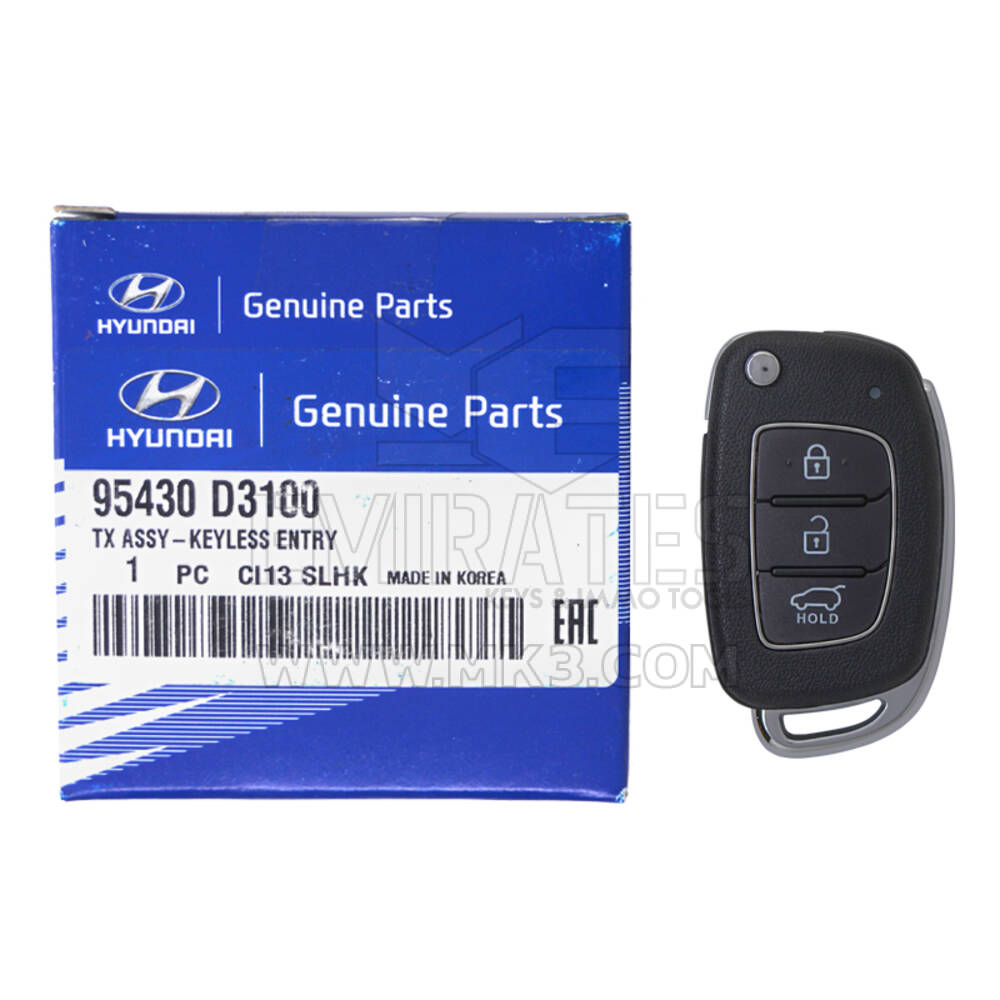 NEW Hyundai Tucson 2016-2018 Genuine/OEM Flip Remote Key 3 Buttons 433MHz 95430-D3100 95430D3100 / 95430-D3110 - FCCID: RKE-4F22 OEM Box | Emirates Keys