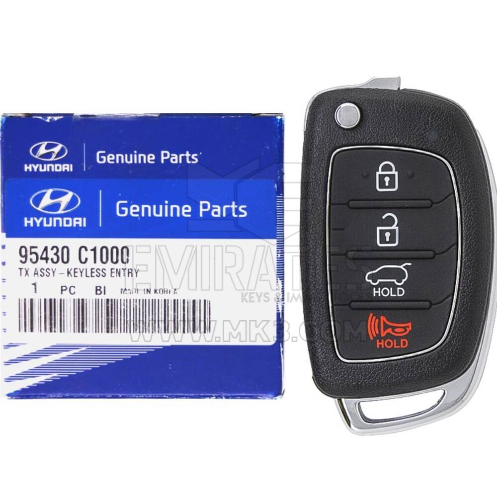 NEW Hyundai Sonata 2015-2017 Genuine/OEM Flip Remote Key 4 Buttons 433MHz 95430-C1000 95430C1000 / FCCID: TQ8-RKE-4F16 OEM Box | Emirates Keys