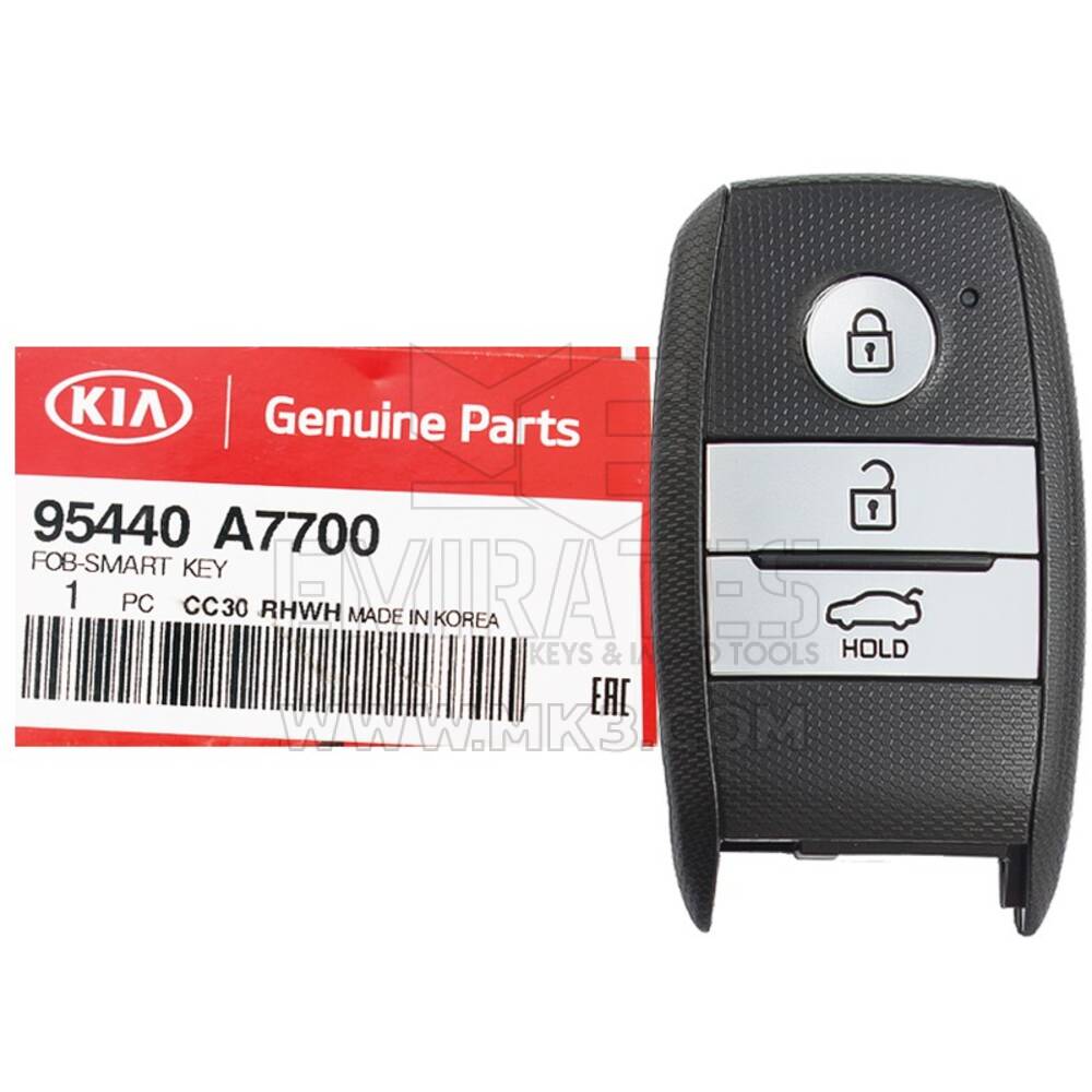 Brand NEW KIA Cerato 2016-2017 Genuine/OEM Smart Key Remote 3 Buttons 433MHz 8A Texas Crypto 128-bits AES Transponder 95440-A7700 95440A7700 | Clés Emirates