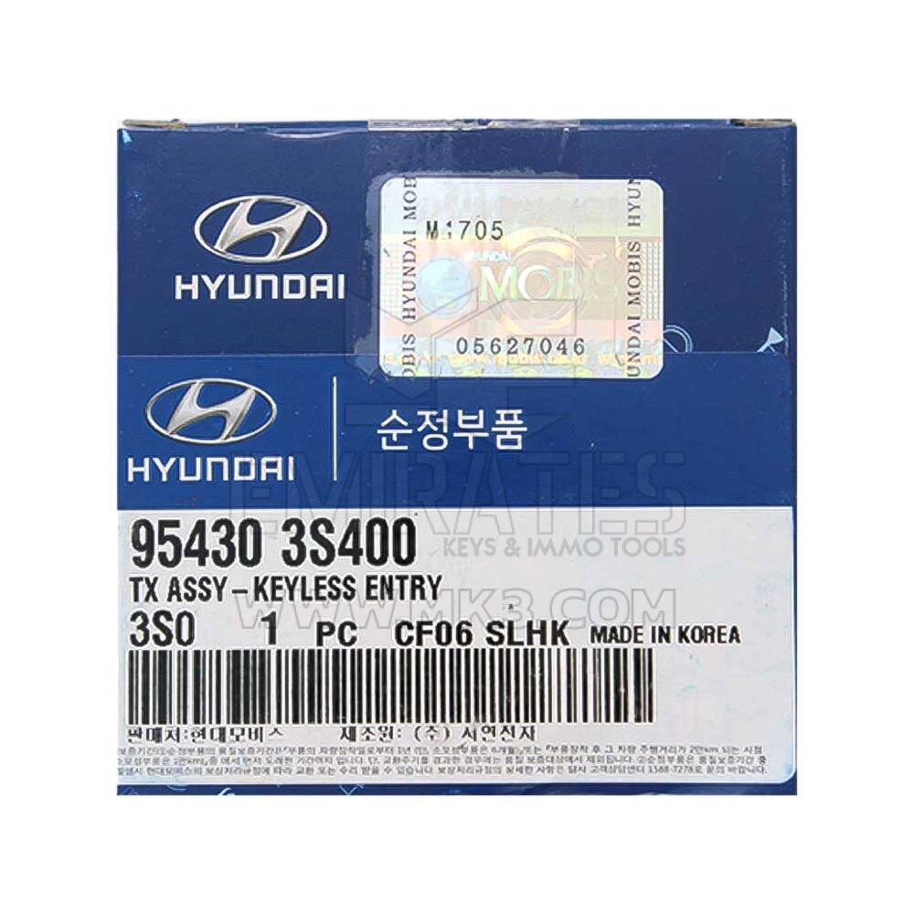 NUEVO Hyundai Sonata 2014-2015 Genuine/OEM Flip Remote Key sin transpondedor 4 botones 433MHz 95430-3S400 954303S400 / FCCID: OKA-860T | Claves de los Emiratos