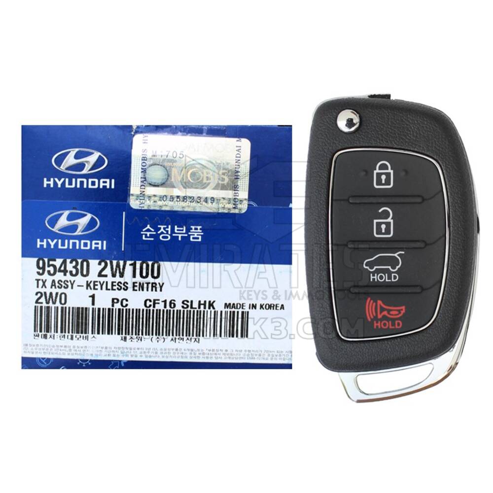 Nuevo Hyundai Santa Fe 2013-2015 Genuine/OEM Flip Remote Key 4 Botones 433MHz 95430-2W100 954302W100 / FCCID: RKE-4F04 | Claves de los Emiratos