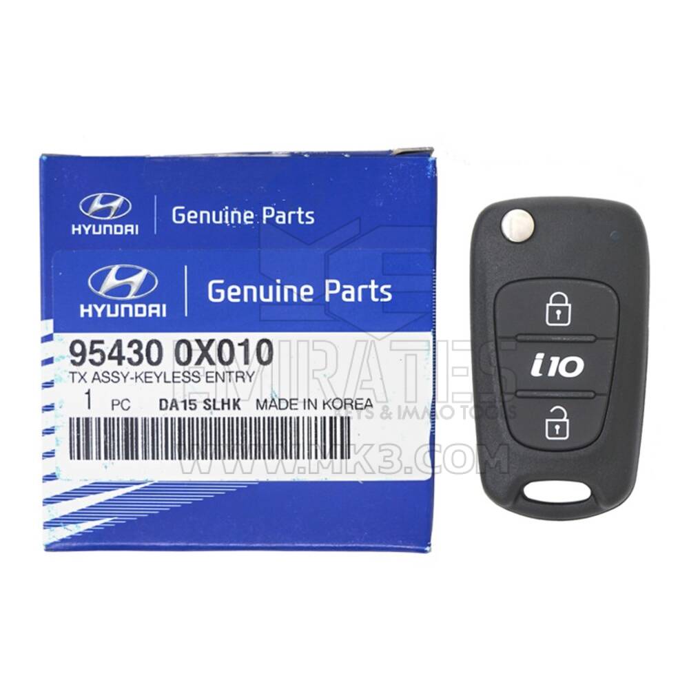 NEW Hyundai I10 2013 Genuine/OEM Flip Remote Key 3 Buttons 433MHz 95430-0X010 954300X010, FCCID: HM-T030 OEM Box | Emirates Keys