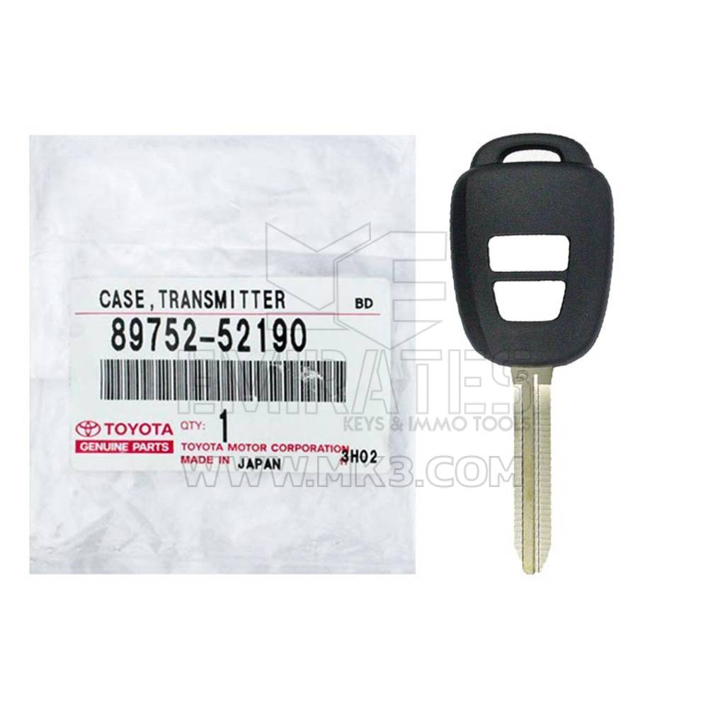 New Toyota Yaris 2014 Genuine Remote Key Shell 2 Buttons Transponder ID: G OEM Part Number: 89752-52190 | Emirates Keys