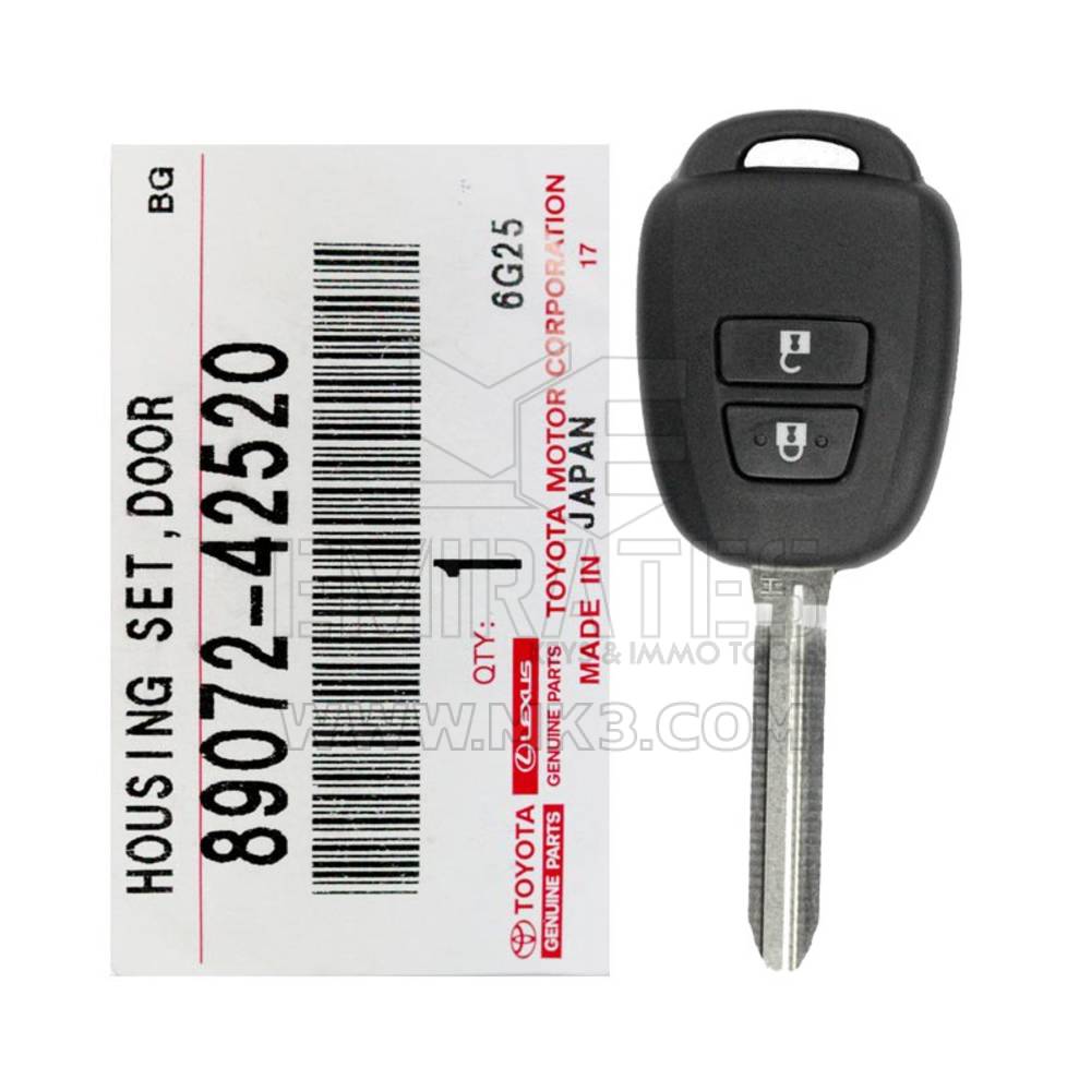 Toyota Rav4 Orijinal Uzaktan Anahtar Kabuğu 2016, Transponder H 2 Düğmeli OEM Parça Numarası: 89072-42520 / 89072-42521 | Emirates Anahtarları