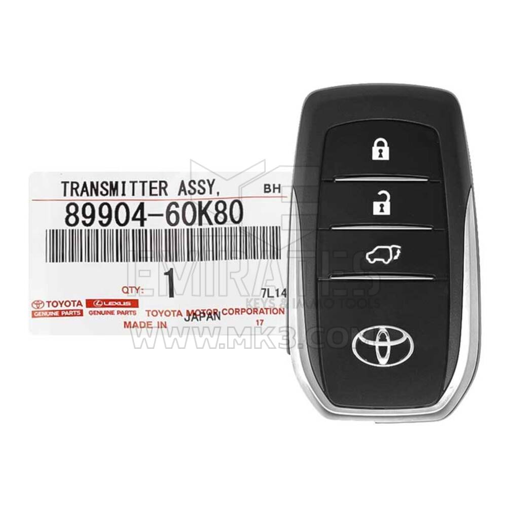 YENİ Toyota Land Cruiser 2016-2017 Orijinal/OEM Akıllı Anahtar 3 Düğme 433MHz 89904-60K80 8990460K80 / FCCID : BJ2EW | Emirates Anahtarları